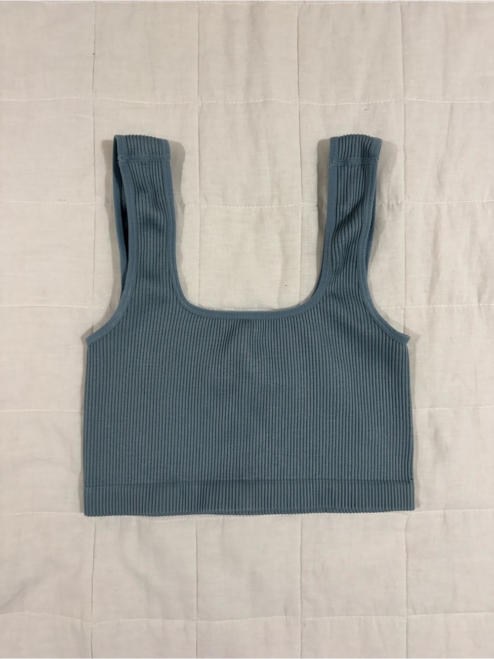 Dynamite - Ribbed Scoop-Neck Crop Tank Top